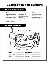 Coloring Burger sketch template