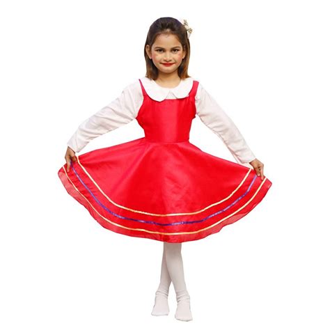 Girls White And Red Itsmycostume Russian Girl Dance Fancy Costume At Rs