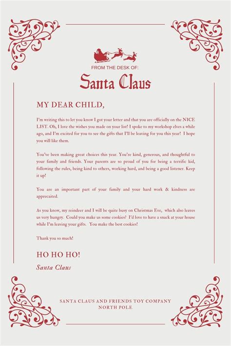 santa letter templates  print