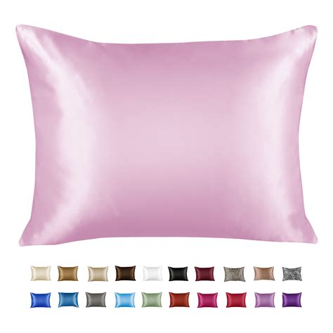 sweet dreams luxury satin pillowcase  zipper standard size pink