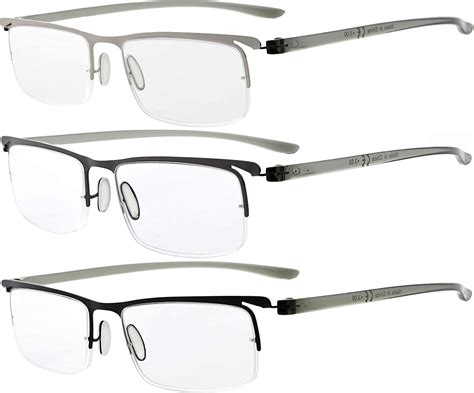 eyekepper 3 pairs half rim reading glasses unique design frame reader