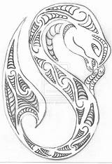 Maori Taniwha Designs Fish Water Tattoo Tuatara Tail Koru Head Drawing Mythological Dwelling Creature People Creatures A4 Choose Board Nz sketch template