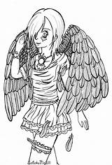 Lineart Winged Elythe sketch template