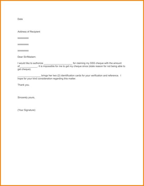 authorization letter template business format