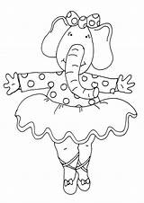 Ballerina Tulamama Elephant sketch template