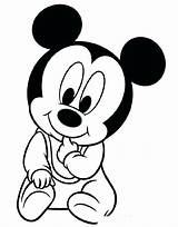 Mickey Mouse Baby Coloring Pages Disney Minnie Cute Characters Vector Tegning Drawings Vectorified K5 Worksheets sketch template