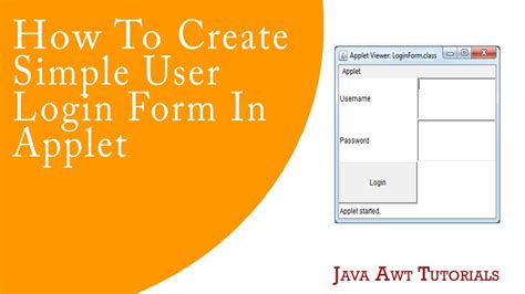 java awt tutorials creating  simple user login form youtube