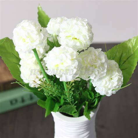 1 bouquet 8 heads artificial hydrangea macrophylla silk flowers wedding