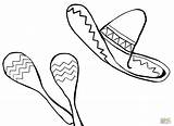 Coloring Pages Sombrero Maracas Mexican Hat Mexico Printable Color Chili Food Drawing Pepper Culture Cinco Mayo Clipart Vector Getdrawings Getcolorings sketch template