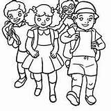 School Coloring Pages Kids Yard Hellokids Rope Skipping Jumping Pupils Girls sketch template