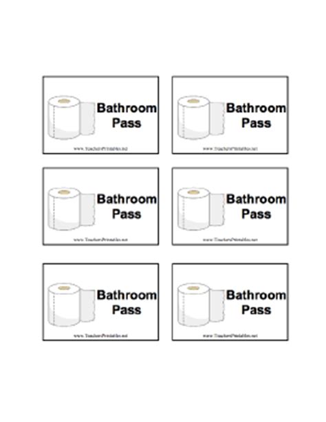 images  printable  bathroom passes students bathroom pass