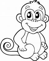 Monkey Animals Coloring Printable Pages sketch template