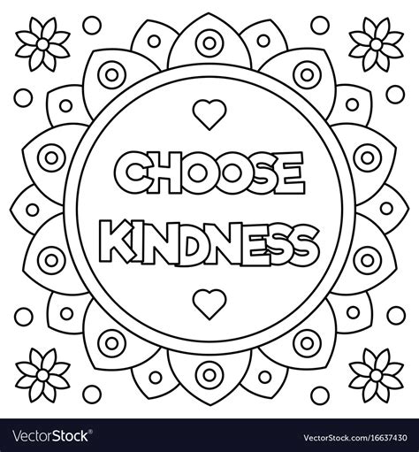 choose kindness coloring page royalty  vector image