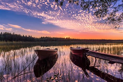 abendstimmung  skogshyltasjoen smaland schweden foto bild sunset
