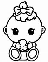 Coloring Baby Pages Girl Cute Printable Squinkies Shower Clipart Print Drawings Babies Kids Newborn Coloring4free Colouring Color Girls Sheets Cartoon sketch template