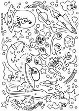 Coloring Space Pages Outer Colouring Kids Aliens Printable Theme Para Print Adults Alien Colorear Niños Sheets Color Solar System Monster sketch template