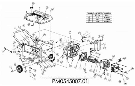 powermate  coleman pm parts diagram  generator parts