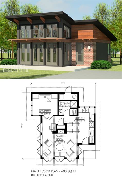 contemporary butterfly  tiny house floor plans house plan