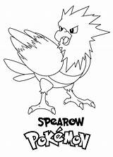 Pokemon Kolorowanka Spearow Wydruku Do sketch template