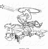Cowboy Cartoon Star Coloring Outline Vector Catch Trying Ron Leishman Royalty sketch template