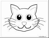 Cat Face Coloring Drawing Pages Hat Printable Template Simple Templates Outline Fluffy Cats Sketch Kids Blank Color Seuss Colorine Dr sketch template