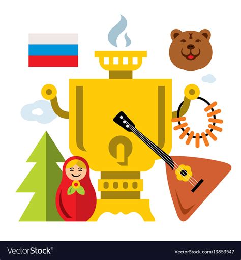 symbols  russia flat style colorful royalty  vector