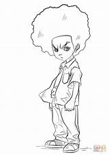 Boondocks Pages Coloring Huey Freeman Sketch Template sketch template