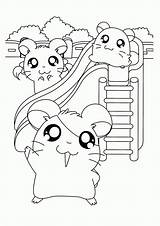 Coloring Pages Cute Hamster Hamtaro Kids Hamsters Ham Printable Friends Popular Animal Cartoon Kitty Choose Board Coloringhome sketch template