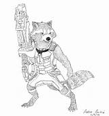 Galaxy Guardians Coloring Pages Rocket Racoon Raccoon Drawing Pencil Drawings Color Deviantart Printable Colouring Getdrawings Choose Board Favourites Add Comments sketch template