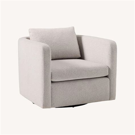 west elm bacall swivel chair poly frost gray aptdeco