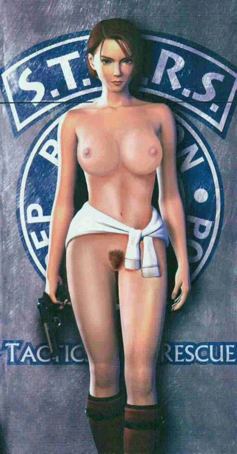 rule 34 boots female female only gun highres human jill valentine nipples nude pussy resident