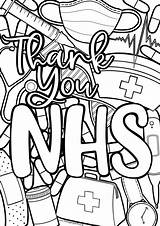 Nhs Thank Pages Colouring sketch template