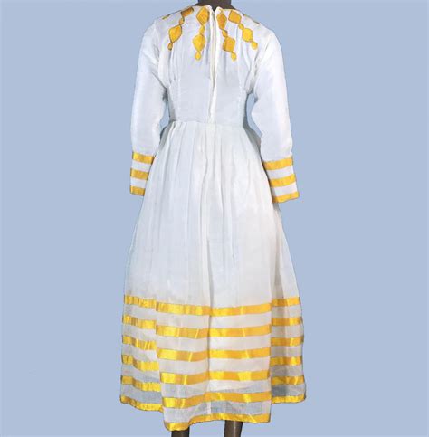 ethiopian dress traditional handmade habesha 100 cotton yellow
