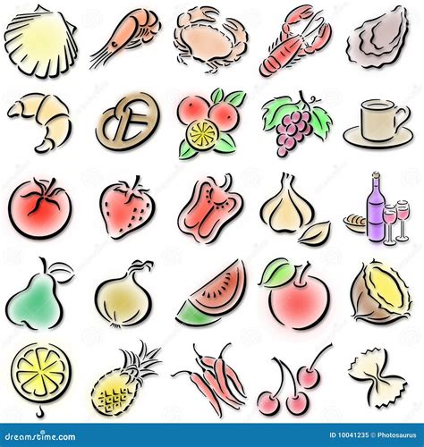 colorful food symbols stock illustration illustration  food