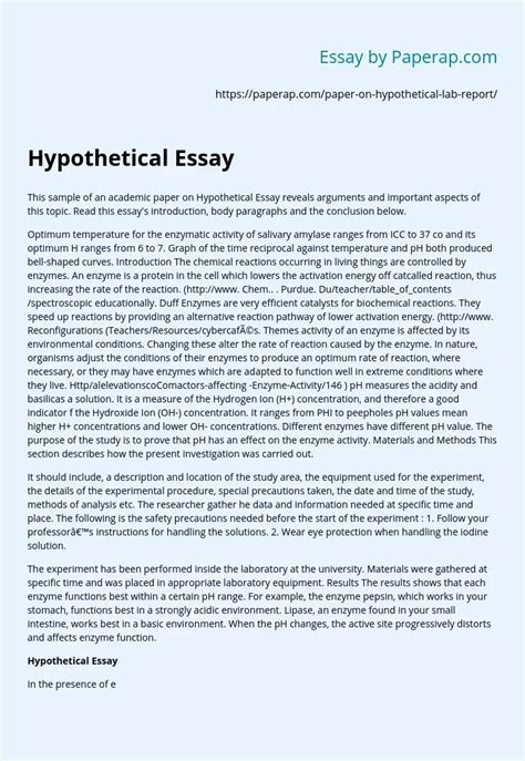 hypothetical essay