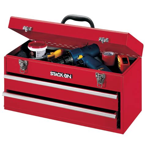 stack     drawer  steel portable tool chest red