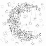Celestial Colouring Mermaid Fancy Coloriages Astres Blogx Zentangles sketch template