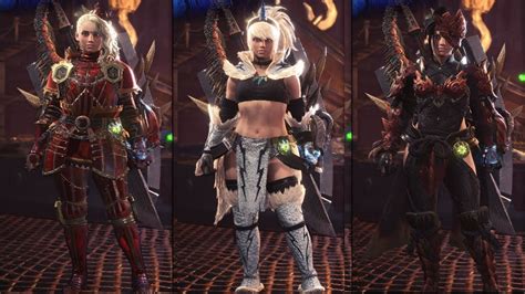 monster hunter world   female armor sets outfits showcase racerlt