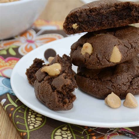 triple threat chocolate fudge peanut butter cookies
