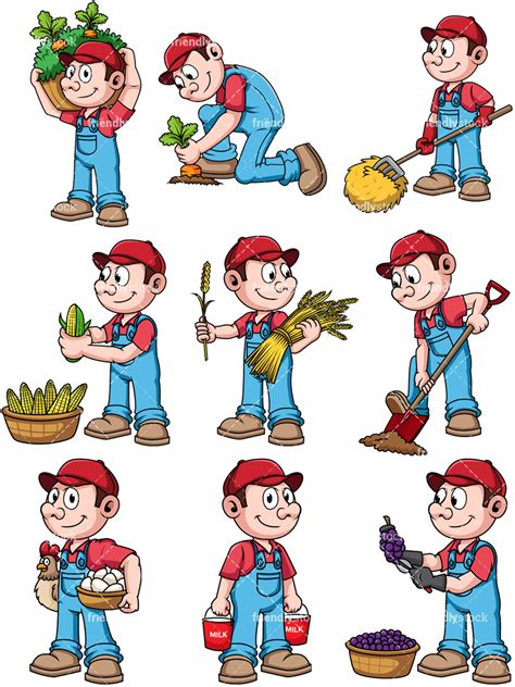 Male Farmer Cartoon Vector Clipart Friendlystock