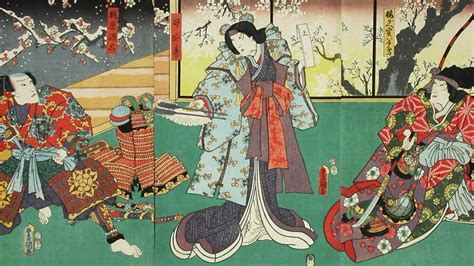 under the cherry blossom — japanese woodblock prints sinebrychoff art