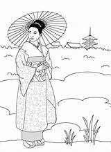 Coloring Geisha Japan Pages Japanese Land Drawing Girl Print Cute Color Netart Getcolorings Getdrawings Designlooter Pa 86kb sketch template