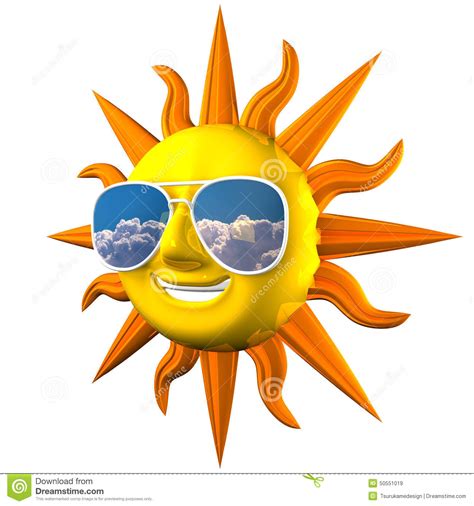 Smiling Sun With Sunglasses Stock Illustration