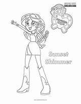 Equestria Shimmer Sunset Coloring Girls Pages Pony Little Sheet Sketch Getdrawings sketch template