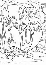 Coloring Pages Ariel Disney Mermaid Little Sebastian Flounder Book Inviting Friends Princess Walt Printable Characters Read Choose Board Books sketch template