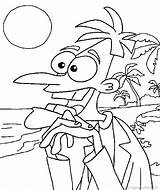 Ferb Phineas Coloring Pages Kids Printable Phines Cartoons Fun Popular sketch template