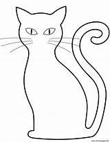Halloween Cat Coloring Pages Printable Print Prints Book sketch template