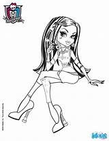Coloring Frankie Pages Stein Monster High Seated Legged Cross Hellokids Color Print Girls sketch template