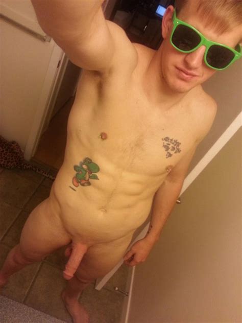 nude dude with funny green glasses just nude men