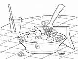 Pasta Coloring Pages Spaghetti Noodles Template Getdrawings Drawing sketch template